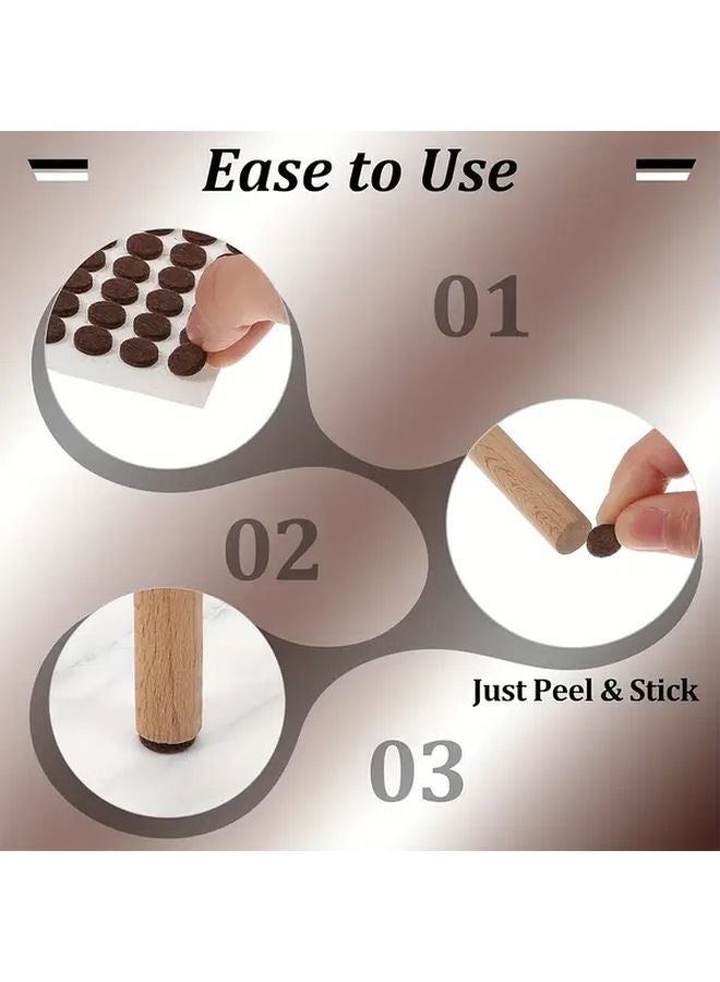 Beige 160pcs Self Adhesive Felt Pads Heavy Duty Furniture Protectors Non Slip Scratch Resistant - Image 2